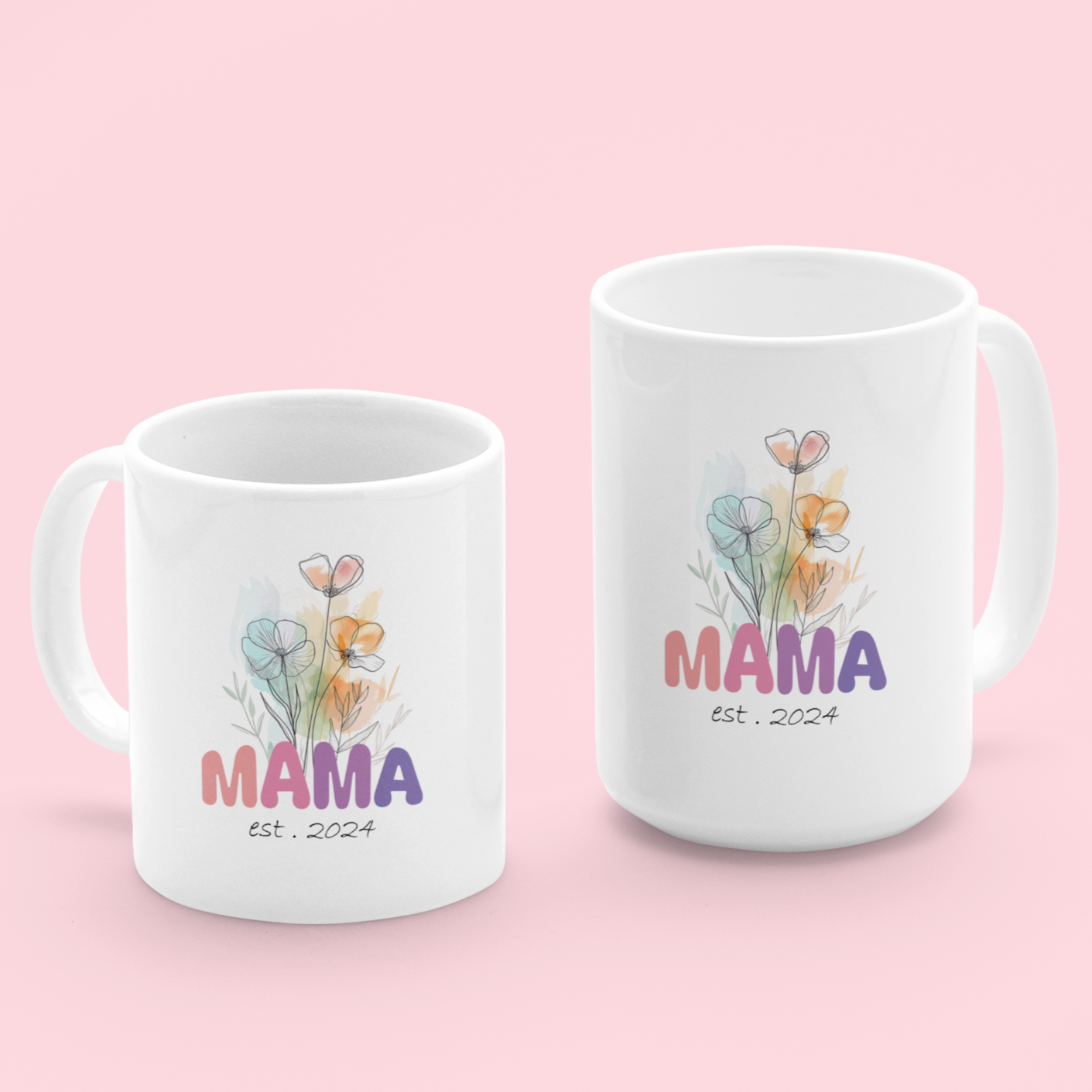 New Mama Mug 2024 Edition | Mother Coffee Mug | Watercolor Mom Cup | Birthday Gift | Mother's Day Gift