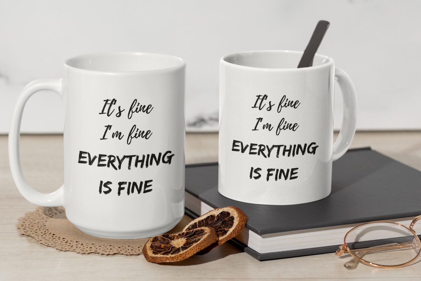 Funny Coffee Cup | It's Fine Coffee Mug | Office Humor Gift | Sarcastic and Work Mug | Gift for Coworker
