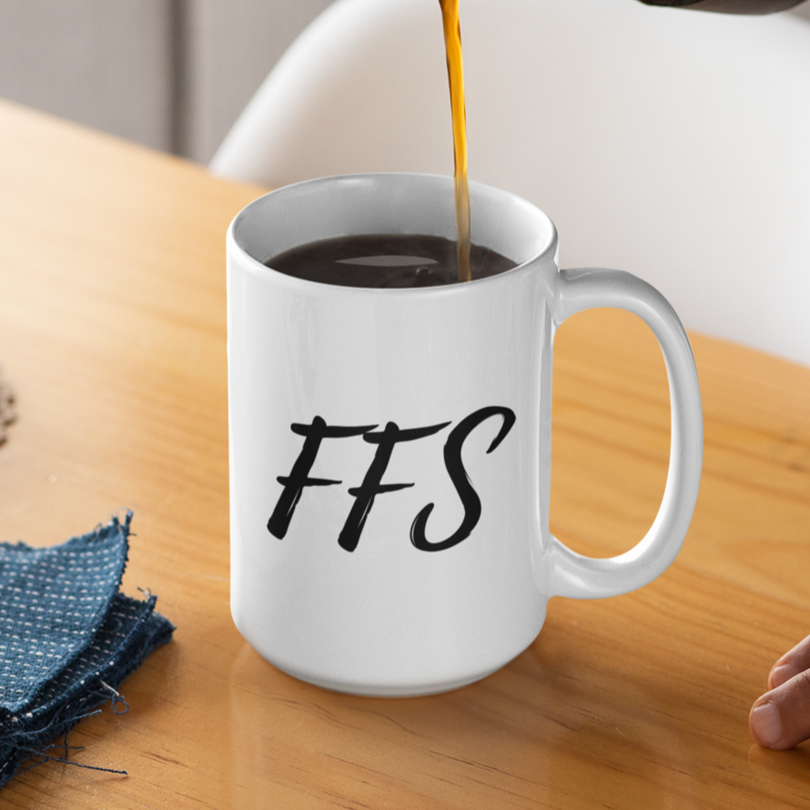 FFS Mug | Funny Coffee Cup | It's Fine Coffee Mug | Office Humor Gift | Sarcastic and Work Mug | Gift for Coworker