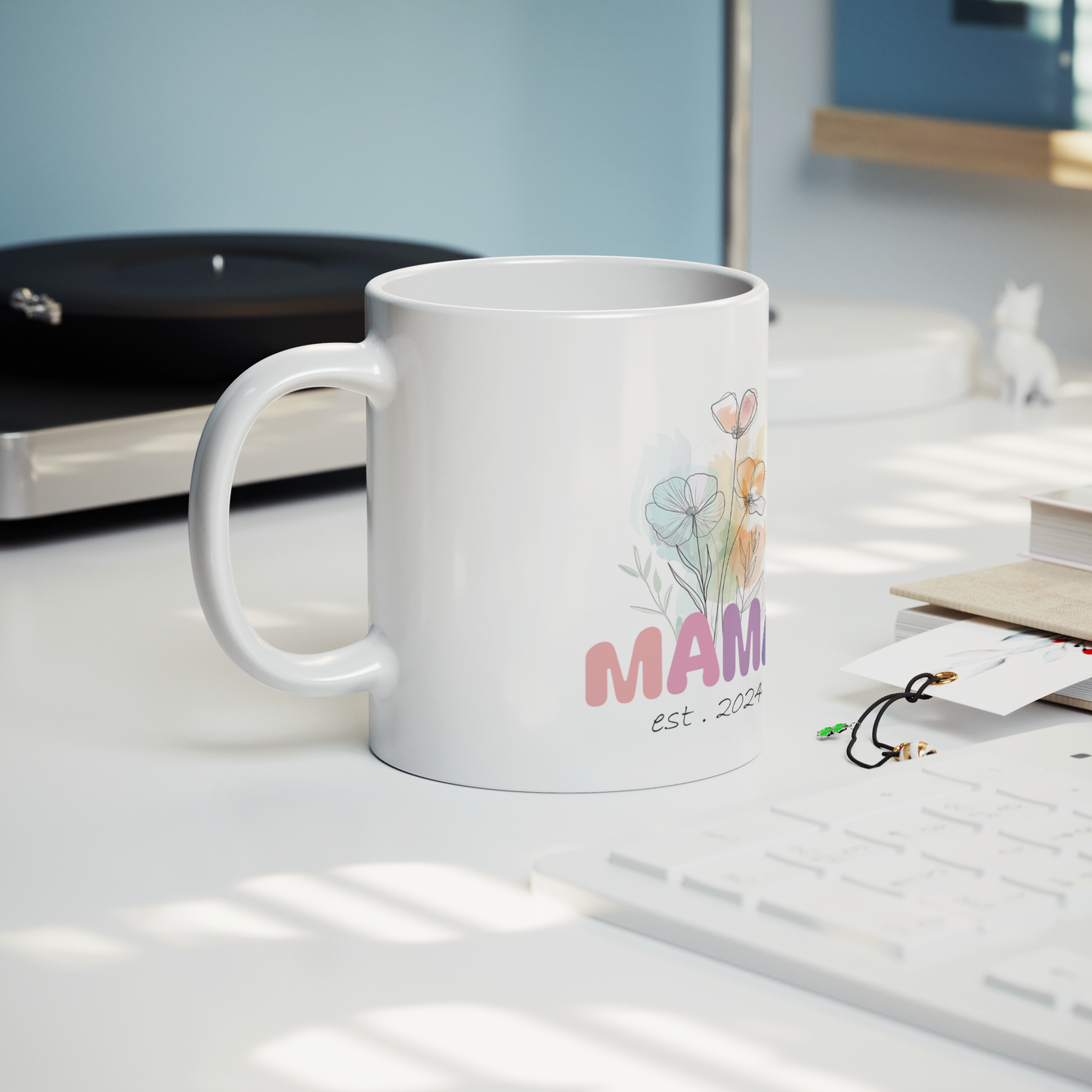 Mama_Mug__Est_2024__First_Mothers_Day_Lifestyle_Record_Player_Mockup.png