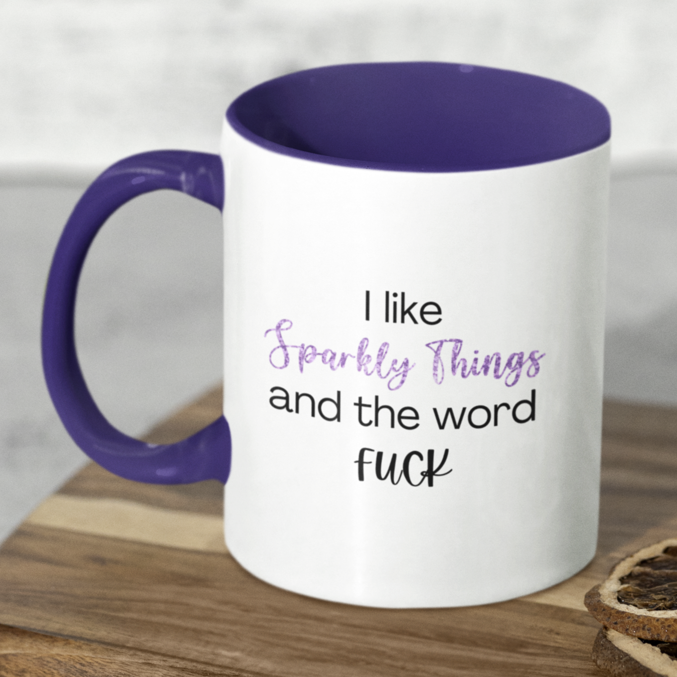 I Like Sparkly Things Coffee Mug | Funny Coffee Mug | Sparkly F*ck Humor Mug | Great Gift for Friends | Fun & Witty Coffee Cup