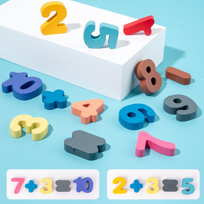 various multicolor numbers and symbols shown to indicated math skills that can be gained 