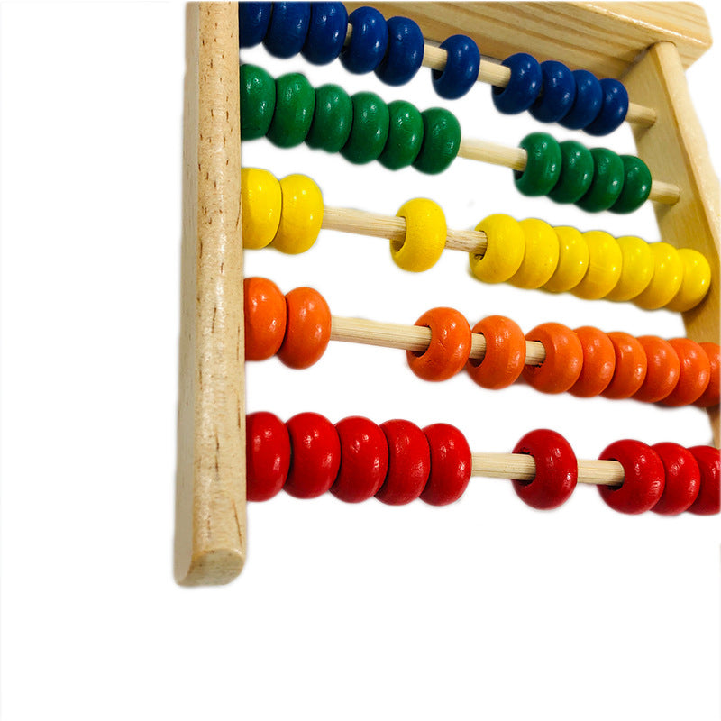 close up of colorful beads on abacus