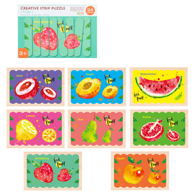 Assortment of 8 puzzles with various fruits