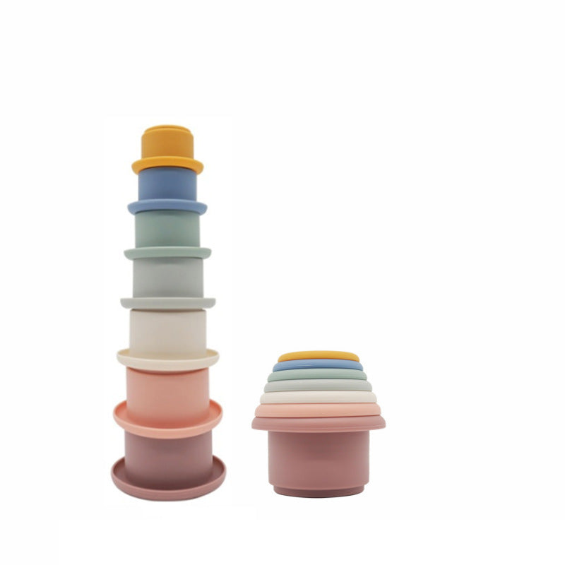 pastel silicone cup set stacked