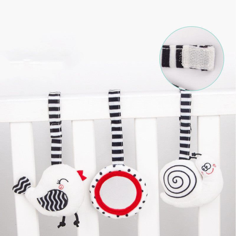 image showing detail of velcro attachment for plush toys that attach to spiral toy
