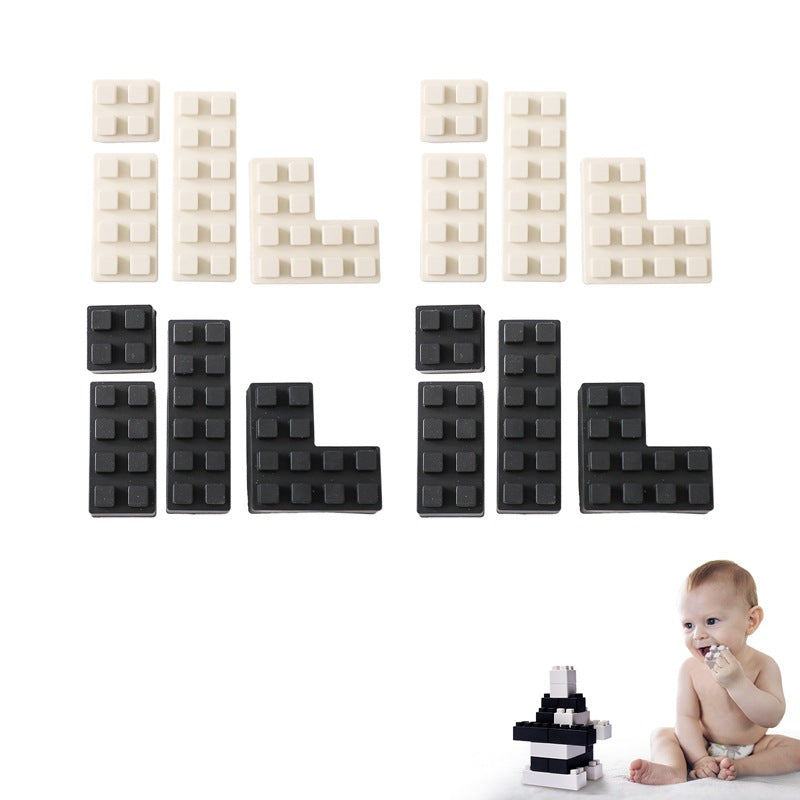 set of 8 white and 8 black blocks