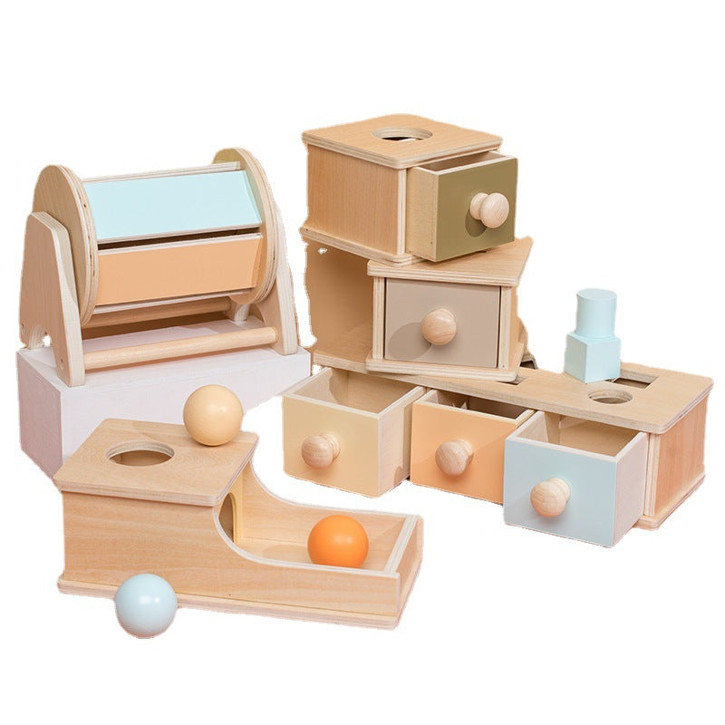 assortment of various toys with shape sorters