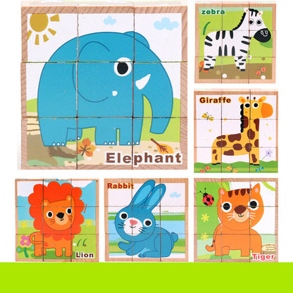 animals with elephant, zebra, giraffe, lion, rabbit and tiger