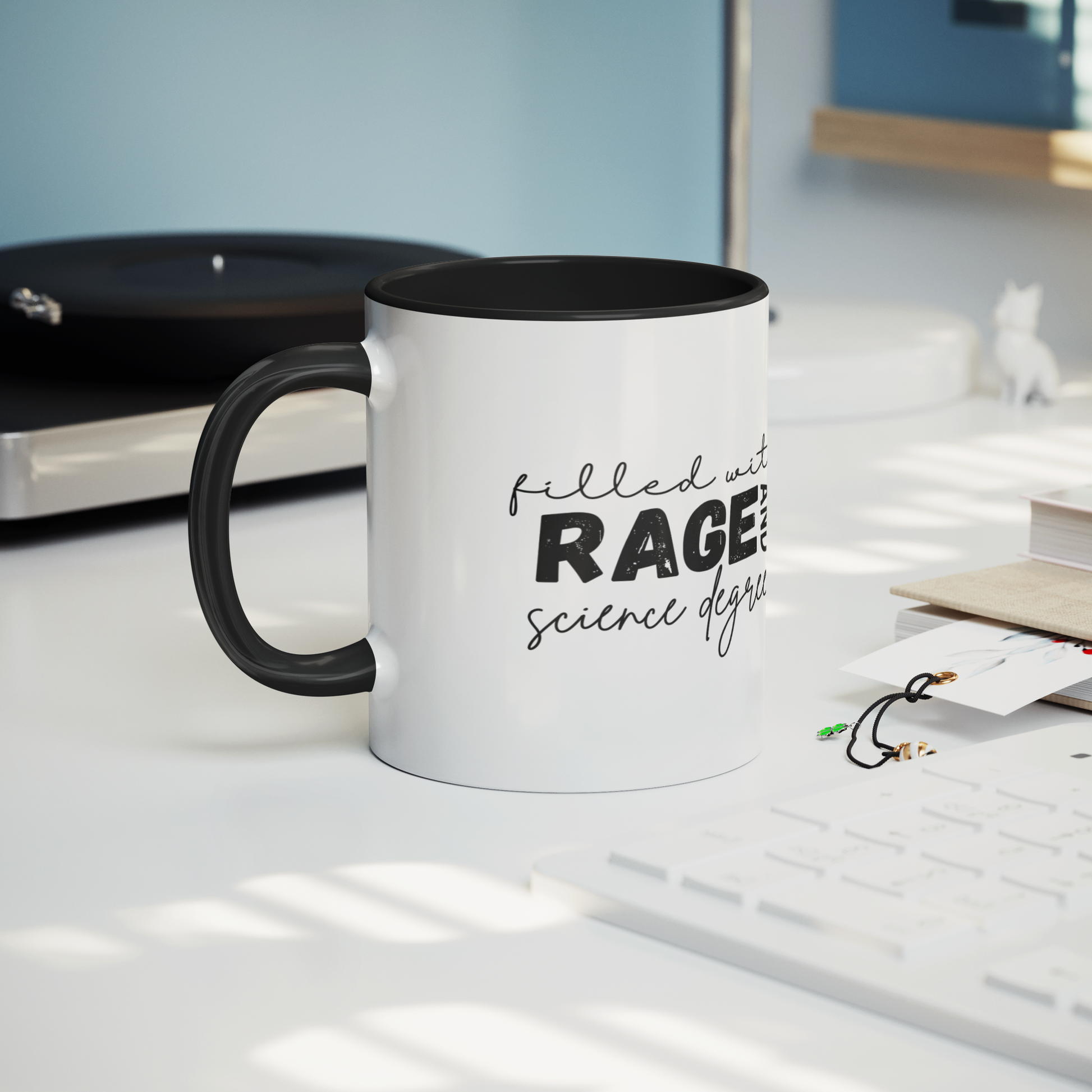 Filled_with_rage_and_science_degrees_mug_Mug_Lifestyle_Record_Player_Mockup.png
