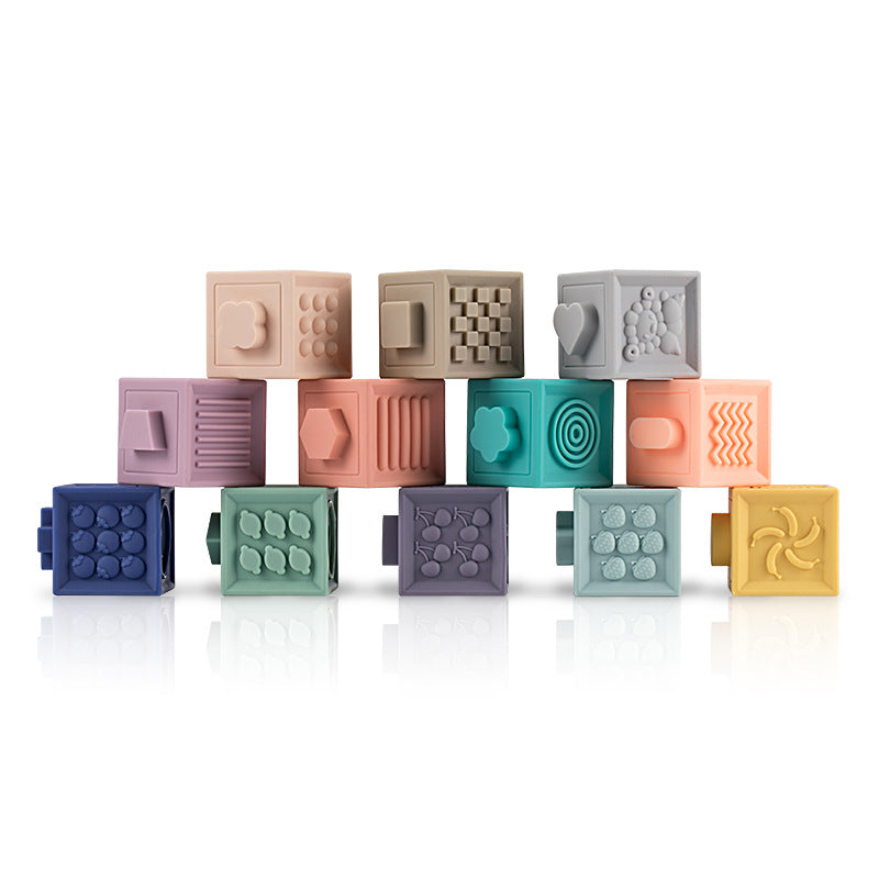 soft color multicolor sensory blocks with shapes protruding from the sides